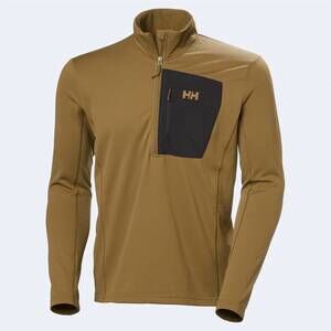 NEW HELLY HANSEN men's versalite 1/2 zip fleece top in sepia